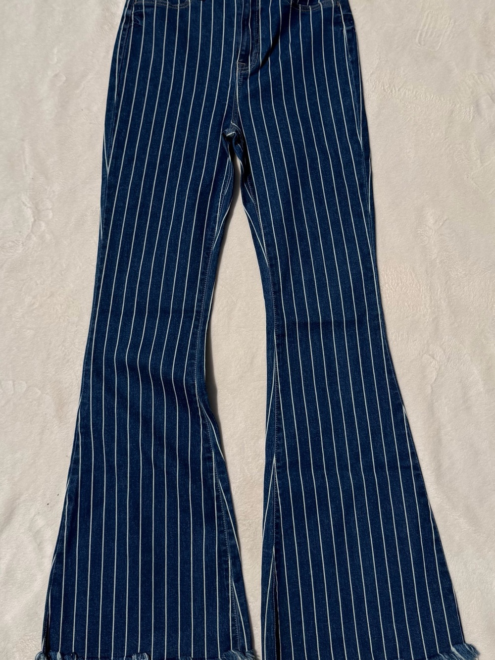 Cello Navy and White Pinstripe Jeans